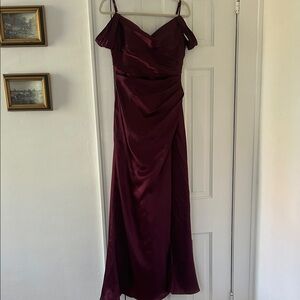 David’s Bridal Wine Evening Gown